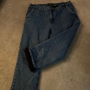 Men's flannel lined jeans.